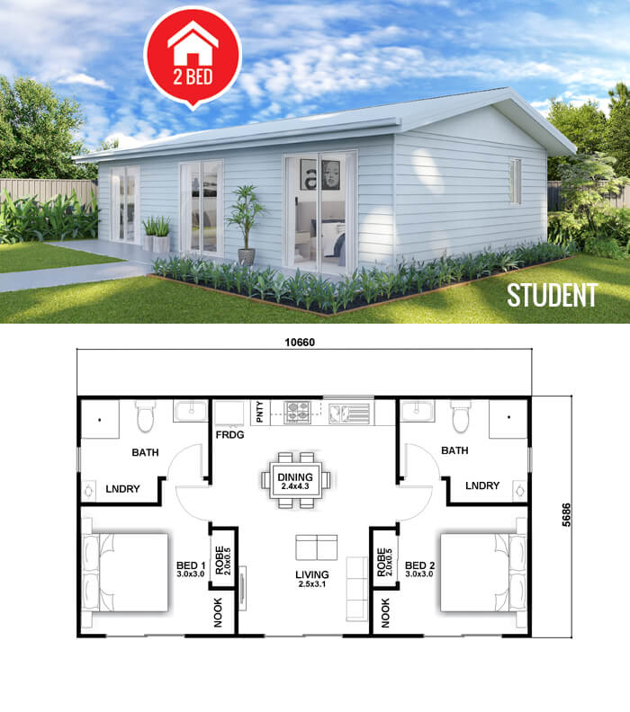 2020 PLAN STUDENT 2 BED 2020 PLAN STUDENT 2 BED
