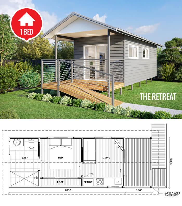 1 Bed Cabin "The Retreat" by Slocombe Building